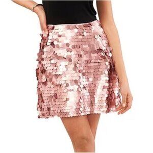 1.State Pink Sequined Mini Skirt Womens Embellished Mini Skirt Size L